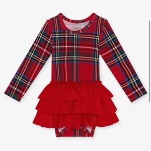 Posh Peanut Red Tartan Tulle Dress 6-12mo